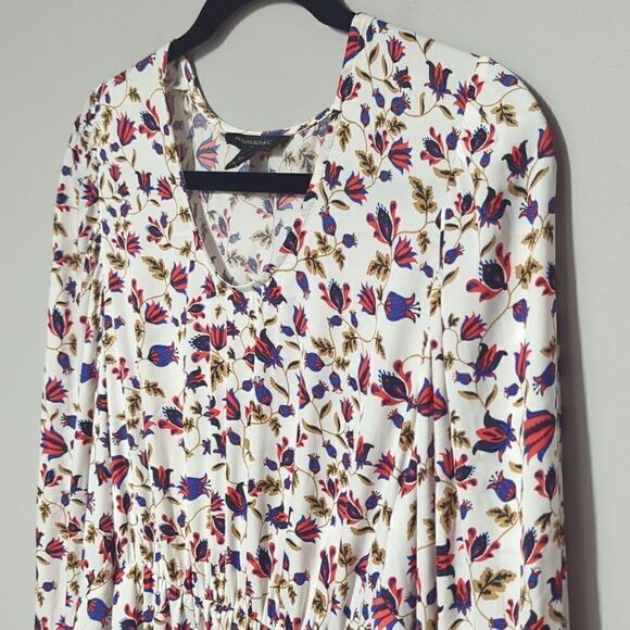 Banana Republic Factory White Floral Long Sleeve Dress - Picture 2 of 7